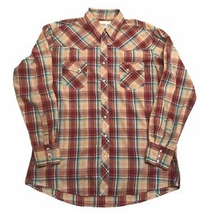 Vintage Wrangler Plaid Shirt Pearl Snap Men’s 2XL